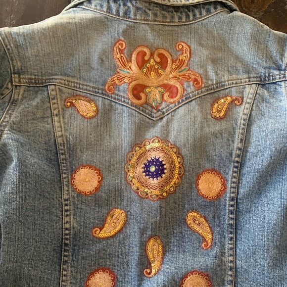 One of a Kind, Embellished, No Buttons Jean Jacket - Picture 5 of 6